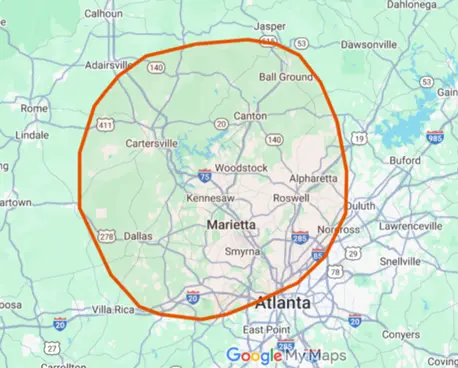 Service area map