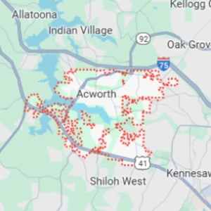 Acworth GA service area map
