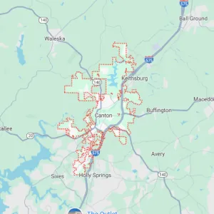 Canton GA service area map