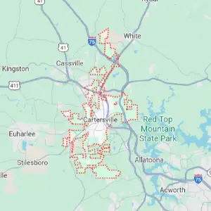 Cartersville GA service area map