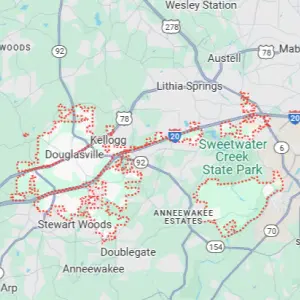 Douglasville GA service area map