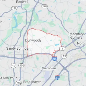 Dunwoody GA service area map