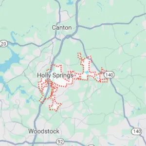 Holly Springs GA service area map