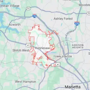 Kennesaw GA service area map