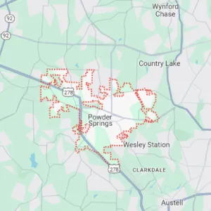 Powder Springs GA service area map