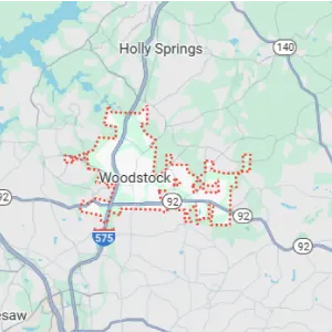 Woodstock GA service area map